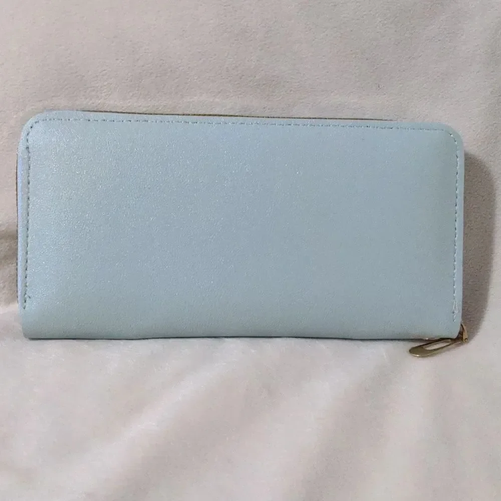 Unbranded Blue Zipper Minnie Mouse Wallet Pink Glitter - Picture 2 of 4